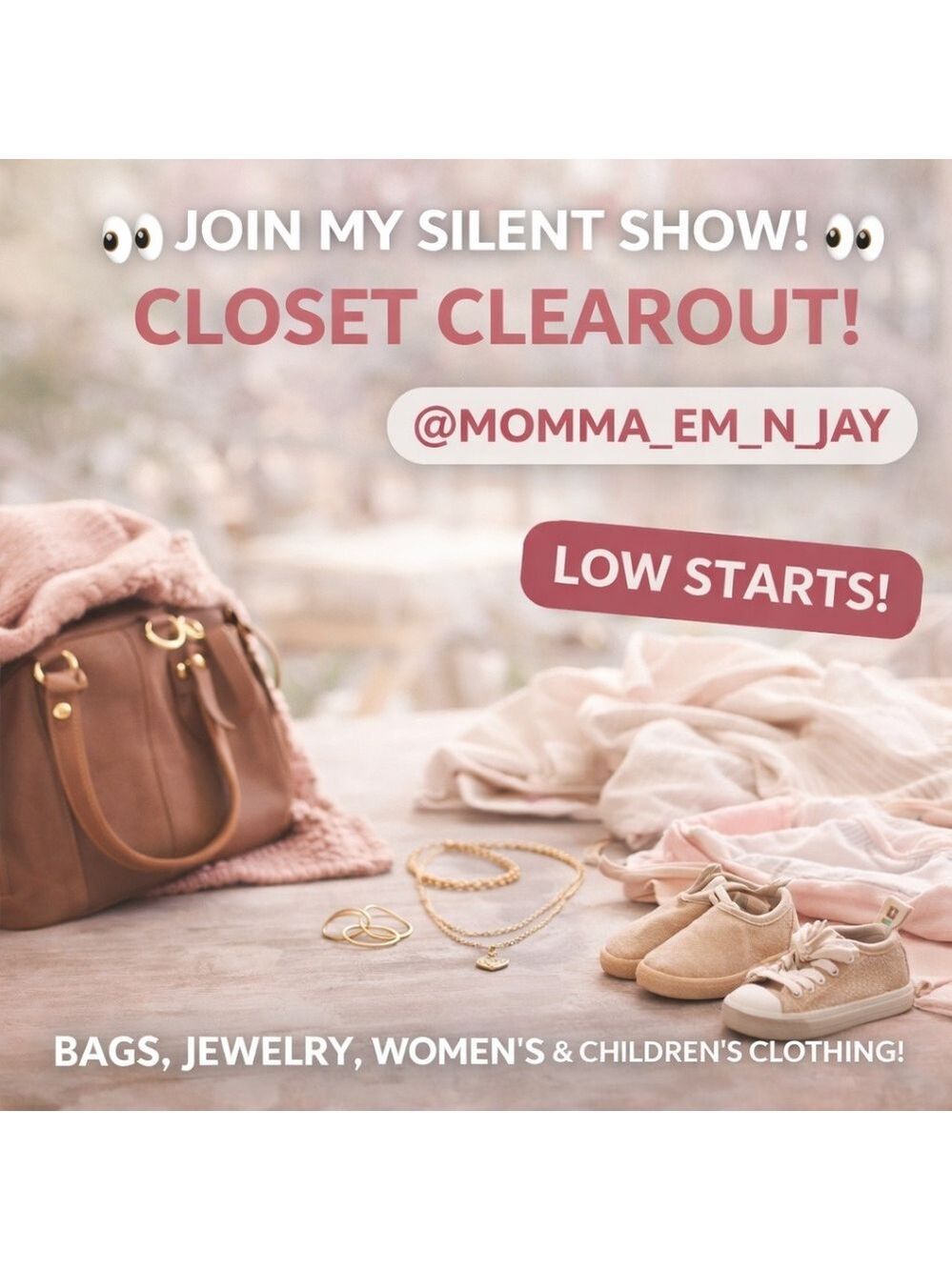 Silent Show Clear Out Flyer - Follow to be notified when going live!